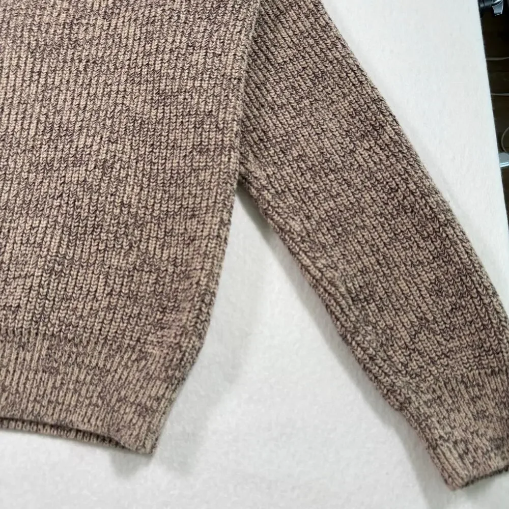 Mutual Weave heavy weight brown knit crewneck pullover sweater men’s XL